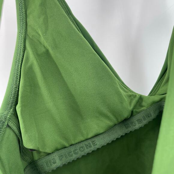 ROBIN PICCONE Ava Tie Back Tankini Top Size Small NWOT Green Open Back Swim NEW - Picture 9 of 15